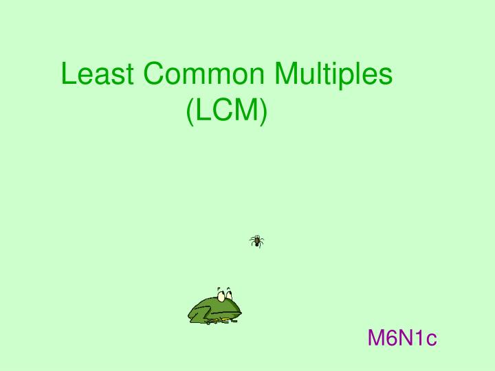 least common multiples lcm