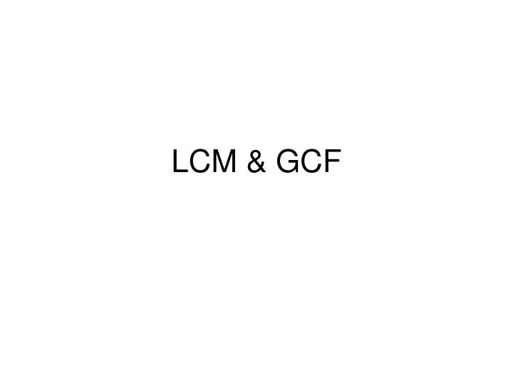 lcm gcf