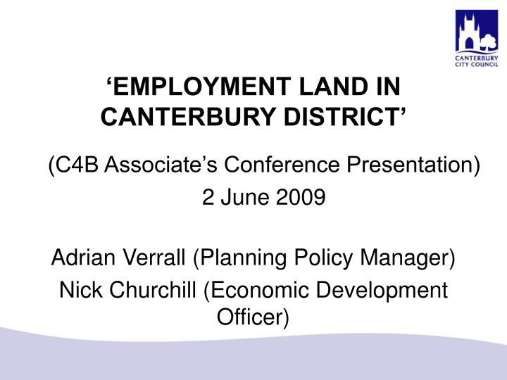 employment land in canterbury district