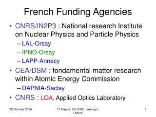French Funding Agencies