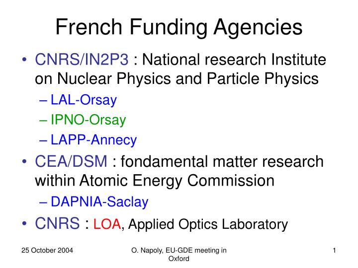 french funding agencies