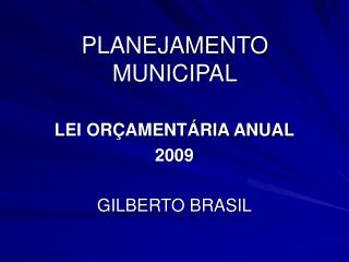 planejamento municipal
