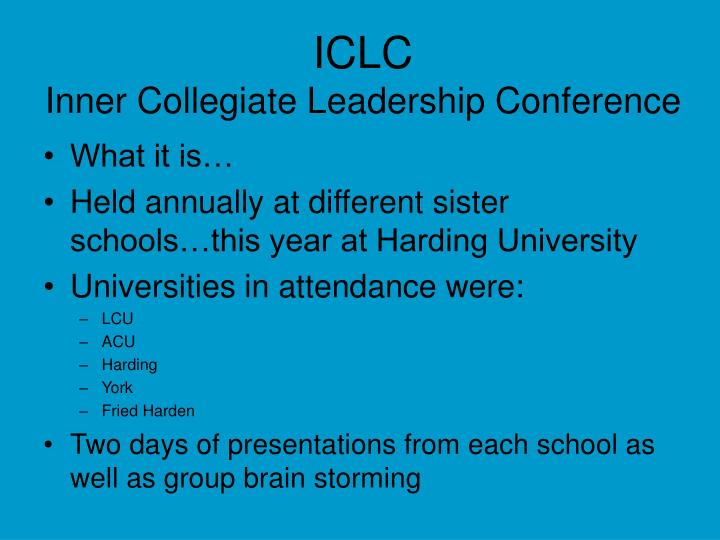 iclc inner collegiate leadership conference