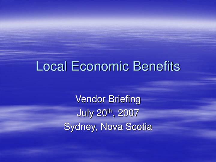 local economic benefits