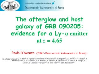 The afterglow and host galaxy of GRB 090205: evidence for a Ly- α emitter at z = 4.65