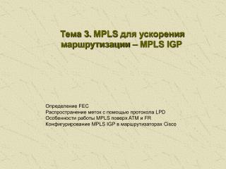 3 mpls mpls igp