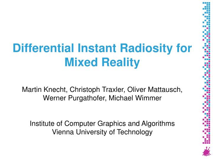 differential instant radiosity for mixed reality
