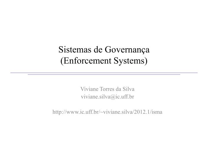 sistemas de governan a enforcement systems