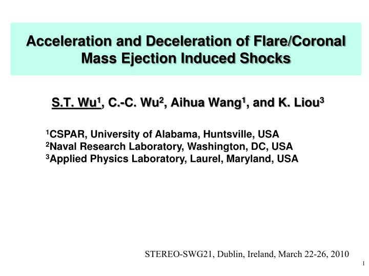 acceleration and deceleration of flare coronal mass ejection induced shocks