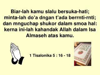 1 tisalonika 5 16 18