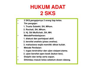 hukum adat 2 sks