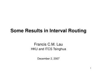 Some Results in Interval Routing
