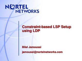 Constraint-based LSP Setup using LDP