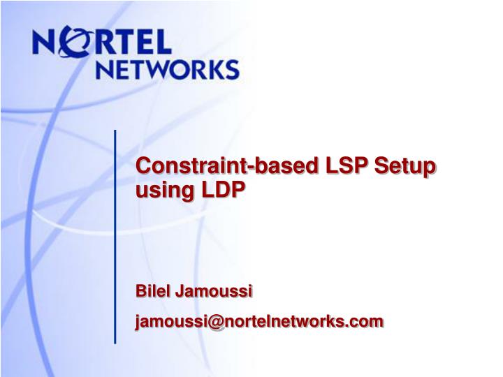 constraint based lsp setup using ldp