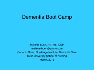 Dementia Boot Camp