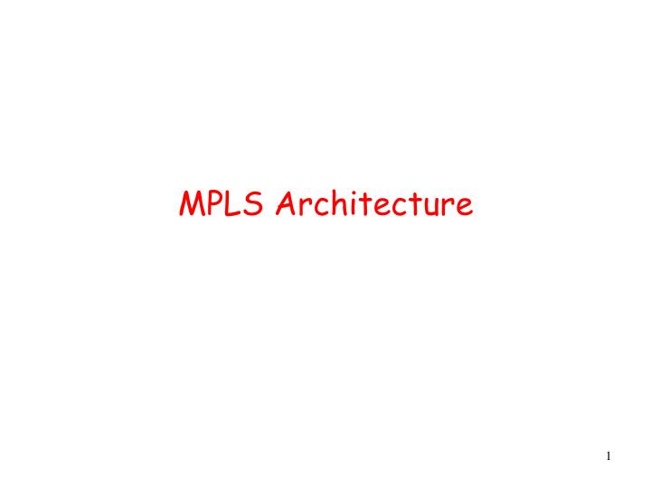 mpls architecture