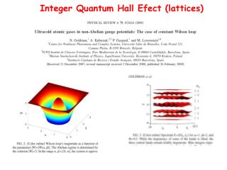Integer Quantum Hall Efect (lattices)