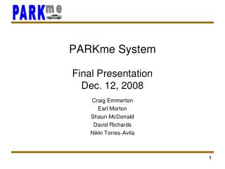 Final Presentation Dec. 12, 2008