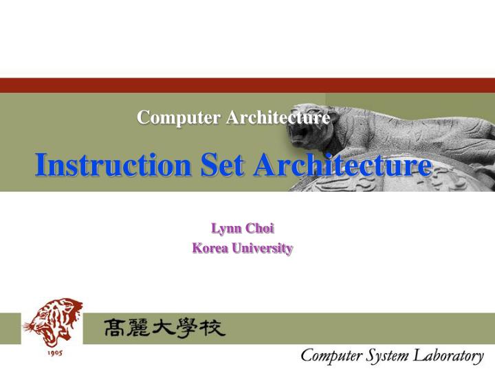 computer architecture instruction set architecture