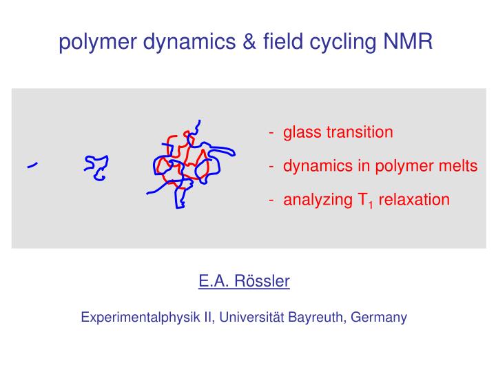 polymer dynamics field cycling nmr