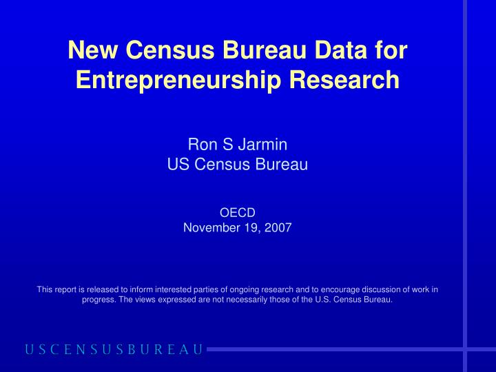 new census bureau data for entrepreneurship research