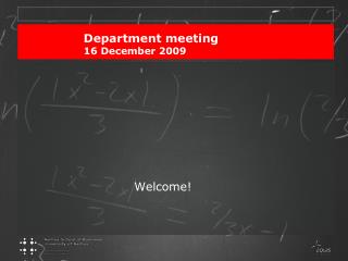 Department meeting 16 December 2009