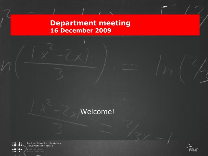 department meeting 16 december 2009