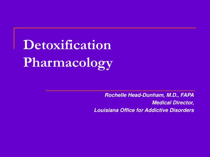 detoxification pharmacology