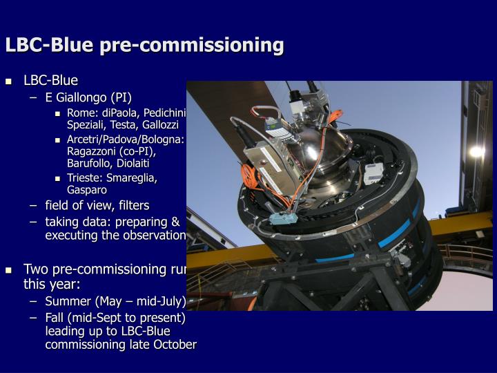 lbc blue pre commissioning