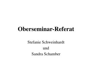 oberseminar referat