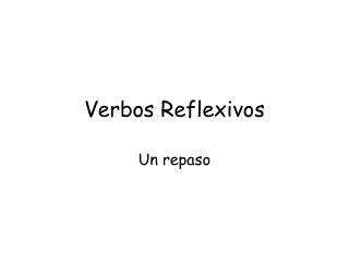 Verbos Reflexivos