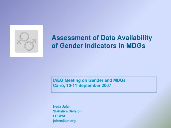 assessment of data availability of gender indicators in mdgs