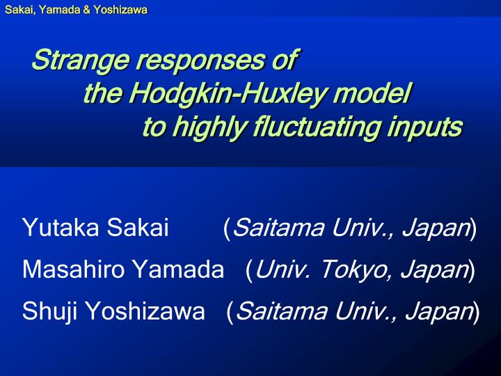 strange responses of the hodgkin huxley model to highly fluctuating inputs