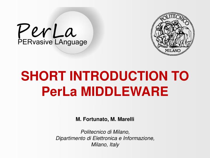 short introduction to perla middleware