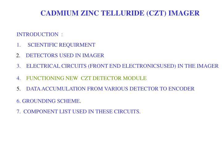cadmium zinc telluride czt imager