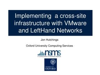 Implementing a cross-site infrastructure with VMware and LeftHand Networks