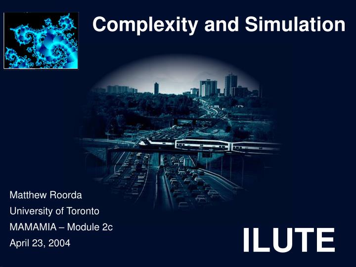 complexity and simulation