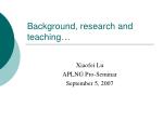 Background, research and teaching… - slide 1