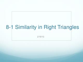 8 1 similarity in right triangles