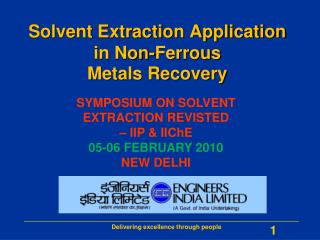 solvent extraction application in non ferrous metals recovery