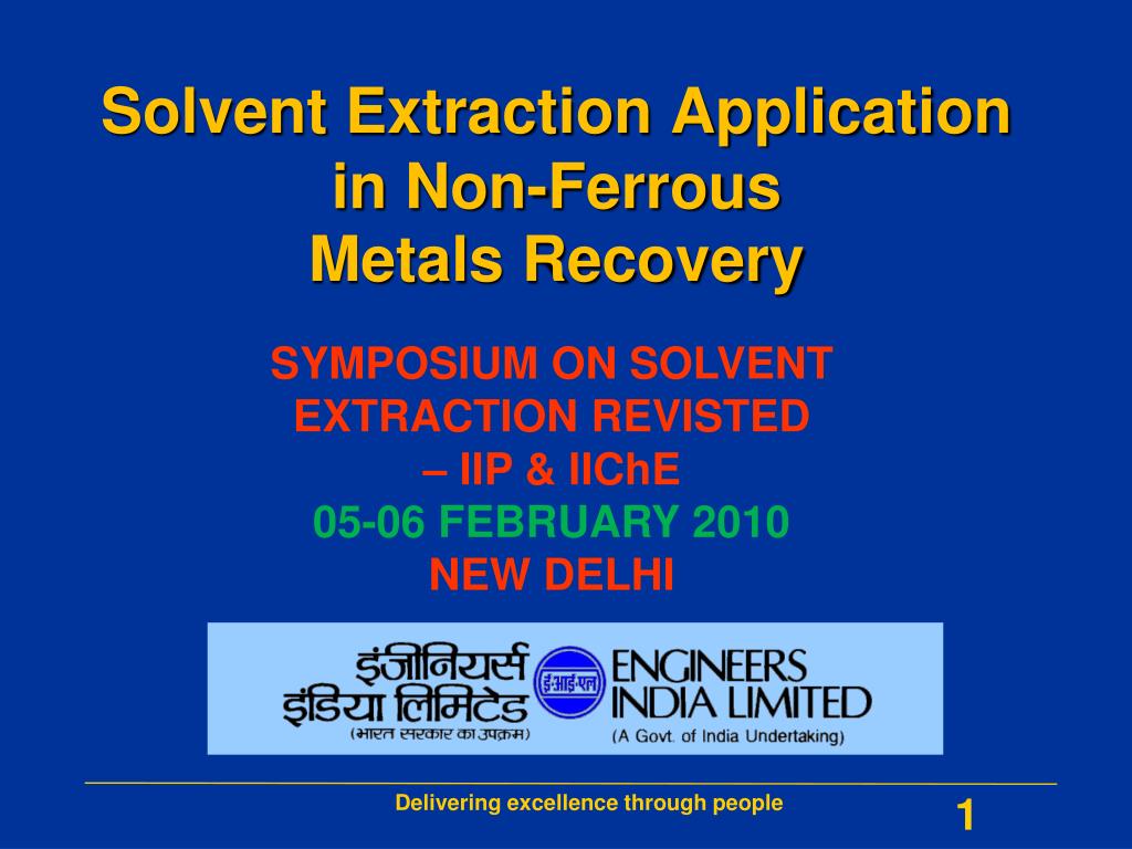 PPT - Solvent Extraction Application in Non-Ferrous Metals Recovery ...