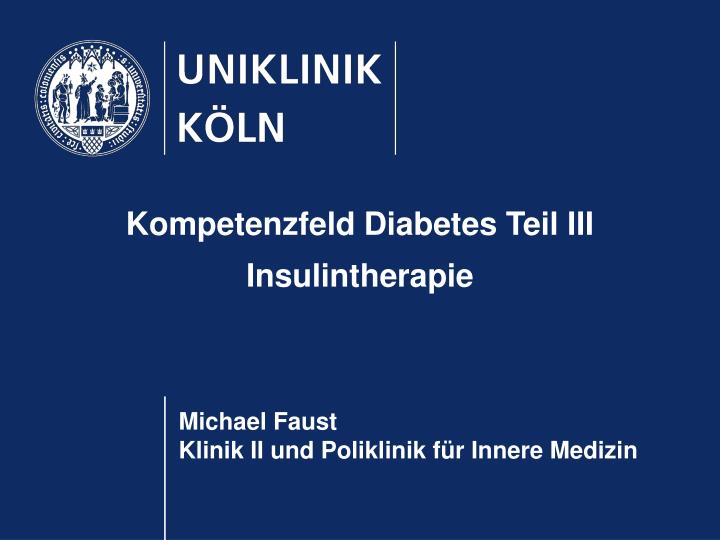 kompetenzfeld diabetes teil iii insulintherapie