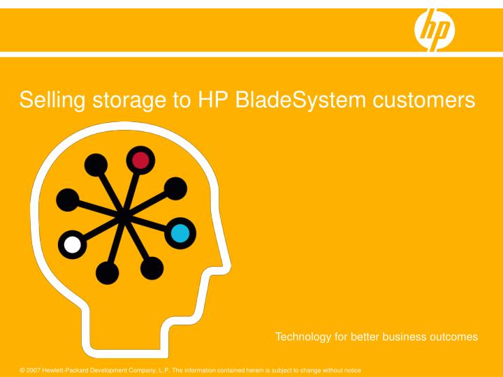 selling storage to hp bladesystem customers