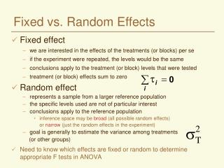 Fixed vs. Random Effects