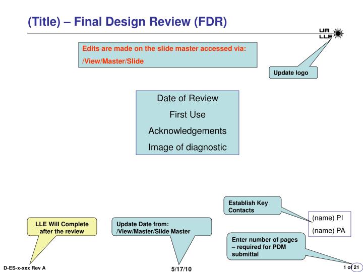 title final design review fdr