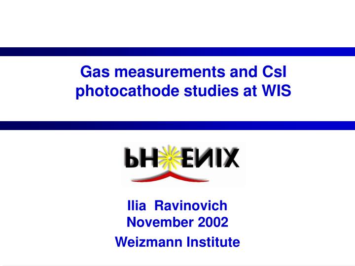 gas measurements and csi photocathode studies at wis