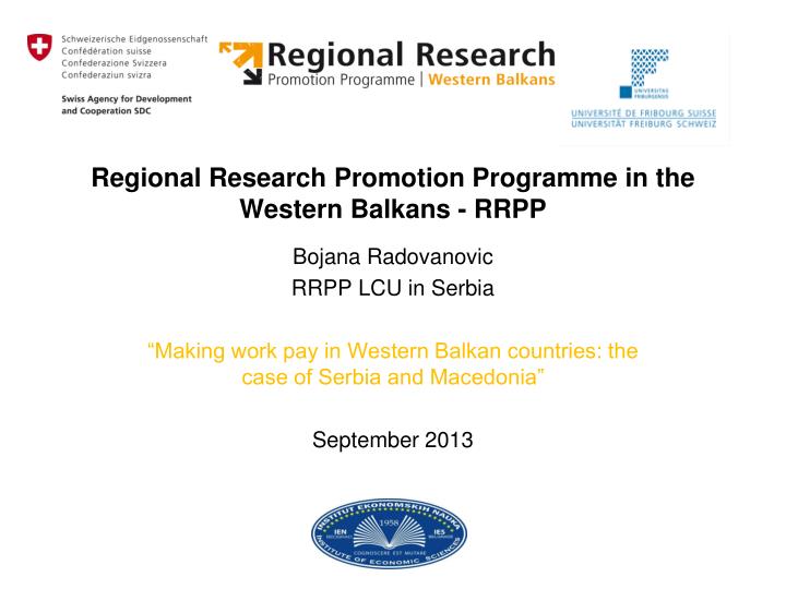 regional research promotion programme in the western balkans rrpp