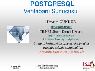 postgresql veritaban sunucusu
