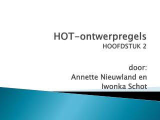 hot ontwerpregels hoofdstuk 2