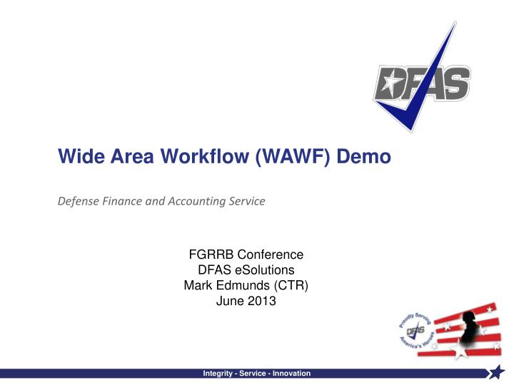 wide area workflow wawf demo